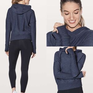 Lululemon Lead The Pack Hoodie Heathered Stony Grape / Black size 8